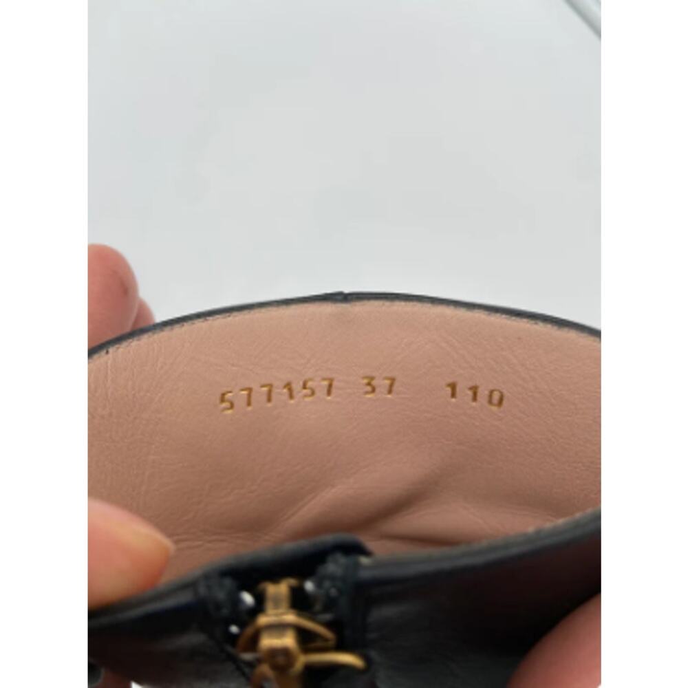 Gucci Black Leather Zumi Kitten Heel Ankle Boots size 37 - Picture 11 of 12